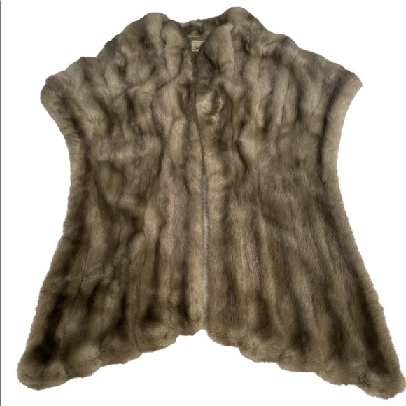 Emba Cerulean Blue Mink Bolero Stole - Picture 4 of 14